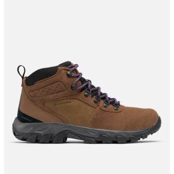 Columbia Wandelschoenen Heren, Newton Ridge Plus II Suede Waterproof DonkerBruin Paars, 10FXVOUPC